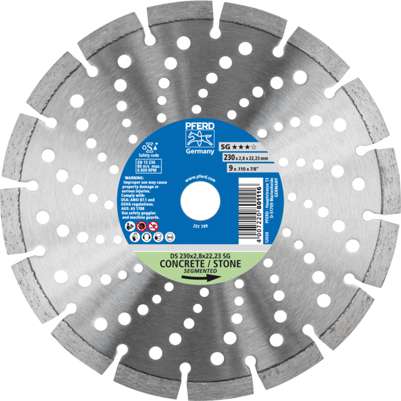 PFERD Diamantwerkzeuge für die Bauindustrie DS 230 x 2,8 x 22,23 SG
