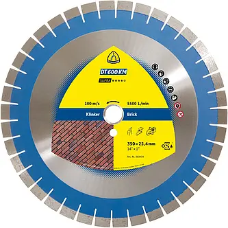 Klingspor - DT 600 KM Diamanttrennscheibe, 450 x 3,6 x 60 mm 50 Segmente 24 x 3,6 x 15 mm, Kurzverzahnung Reduzierring 25,4