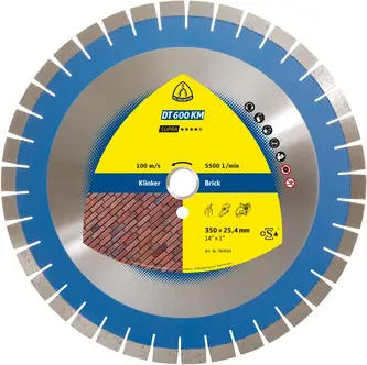 Klingspor - DT 600 KM Diamanttrennscheibe, 450 x 3,6 x 60 mm 50 Segmente 24 x 3,6 x 15 mm, Kurzverzahnung Reduzierring 25,4