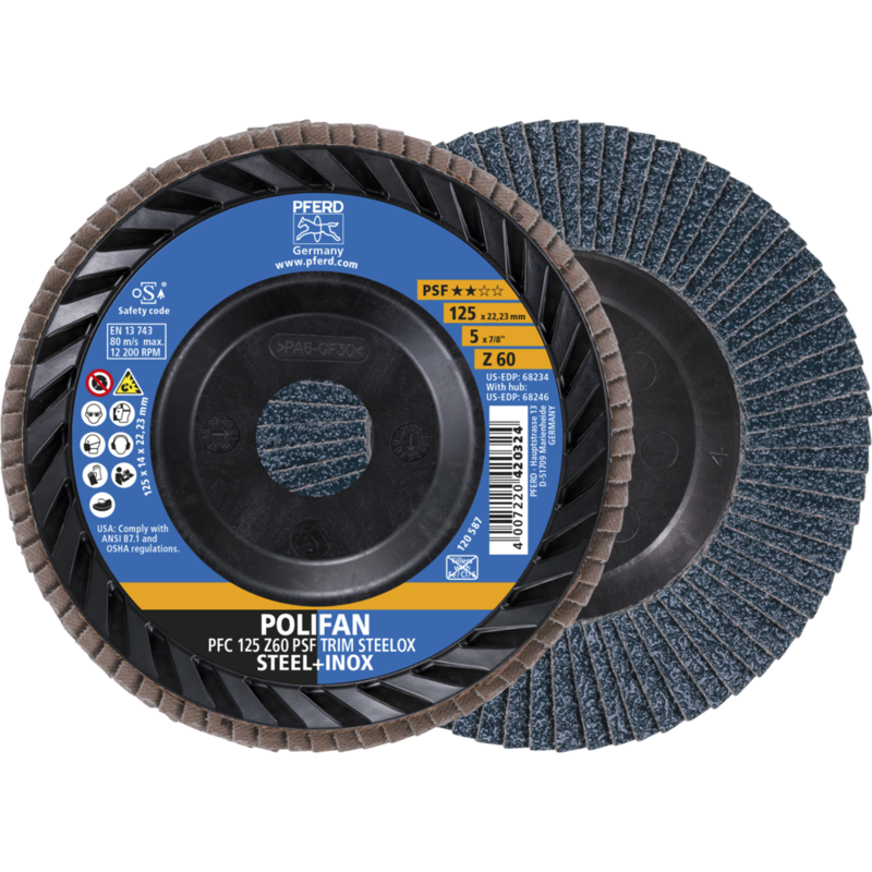 PFERD POLIFAN-Fächerscheiben PFC 125 Z 60 PSF TRIM STEELOX
