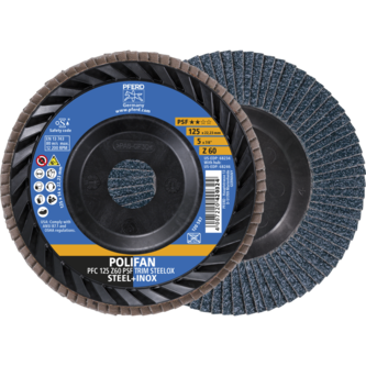 PFERD POLIFAN-Fächerscheiben PFC 125 Z 60 PSF TRIM STEELOX