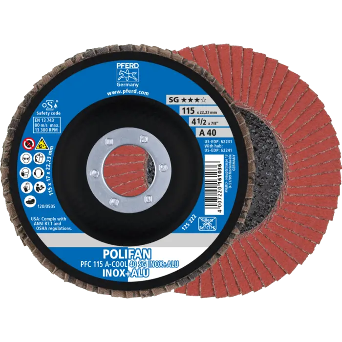 PFERD POLIFAN-Fächerscheiben PFC 115 A-COOL 40 SG INOX+ALU
