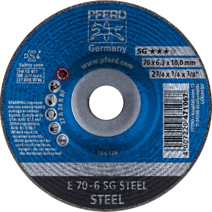 PFERD Schruppscheiben E 70-6 SG STEEL/10,0