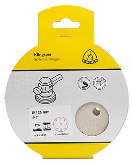 Klingspor - PS 33 CK Scheibe kletthaftend, 125 mm Korn 60 Lochform GLS27, SB-verpackt im Reiter