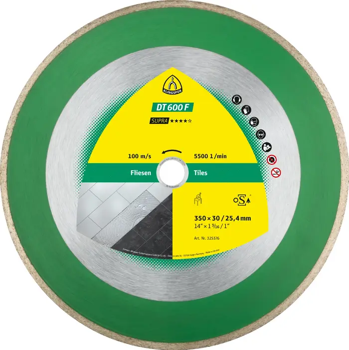 Klingspor - DT 600 F Diamanttrennscheibe, 300 x 2 x 30 mm 2 x 7 mm, geschlossener Rand Reduzierring 25,4