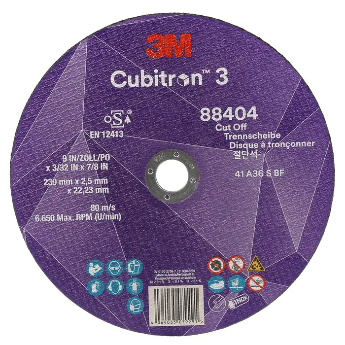 3M Cubitron 3 Trennscheibe, 88404, 36+, T41, 230 mm x 2,5 mm x 22,23 mm, EN, 25/Pack, 50 Stück/VE
