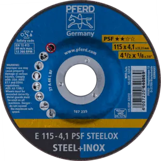 PFERD Schruppscheiben E 115-4,1 PSF STEELOX