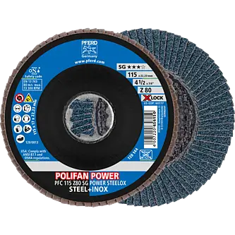 PFERD POLIFAN-Fächerscheiben PFC 115 Z 80 SG POWER STEELOX/X-LOCK