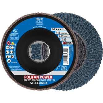 PFERD POLIFAN-Fächerscheiben PFC 115 Z 80 SG POWER STEELOX/X-LOCK