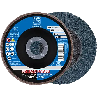 PFERD POLIFAN-Fächerscheiben PFC 125 Z 40 SG POWER STEELOX