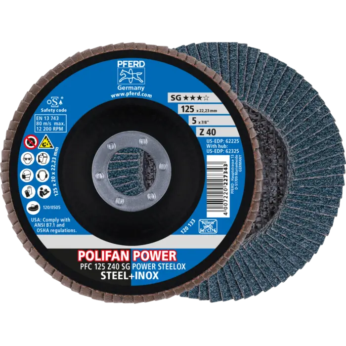 PFERD POLIFAN-Fächerscheiben PFC 125 Z40 SG POWER STEELOX (2)
