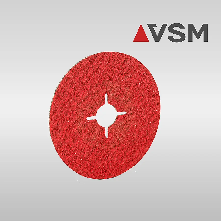 Rote VSM Fiberscheibe mit geschlitzter Aufnahme