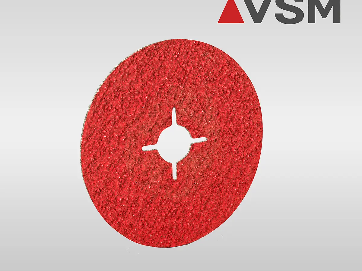 Rote VSM Fiberscheibe mit geschlitzter Aufnahme