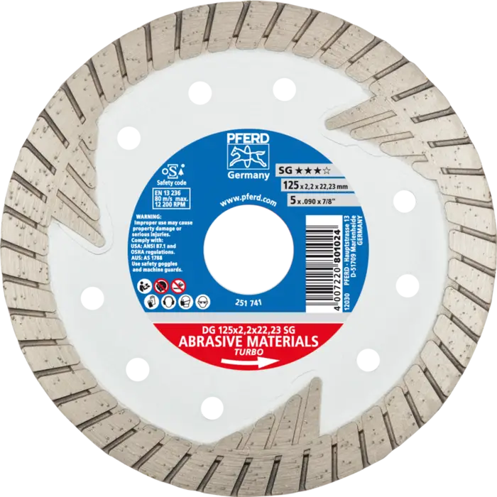 PFERD Diamantwerkzeuge für die Bauindustrie DG 125 x 2,2 x 22,23 SG