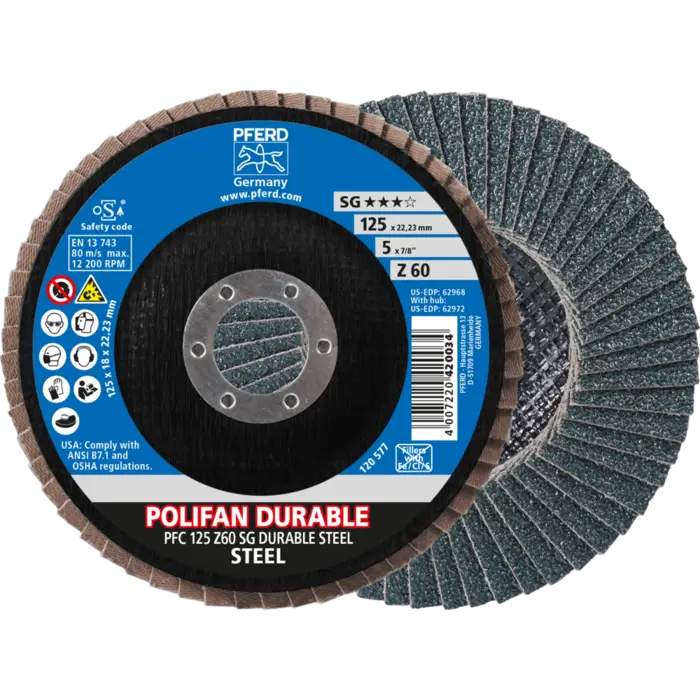 PFERD POLIFAN-Fächerscheiben PFC 125 Z60 SG DURABLE STEEL