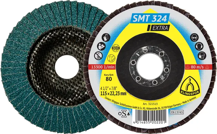 Klingspor - SMT 324 Schleifmopteller, 115 x 22,23 mm Korn 80 gewölbt