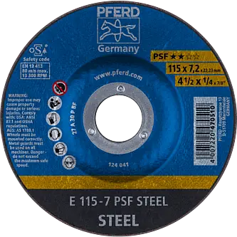 PFERD Schruppscheiben E 115-7 PSF STEEL