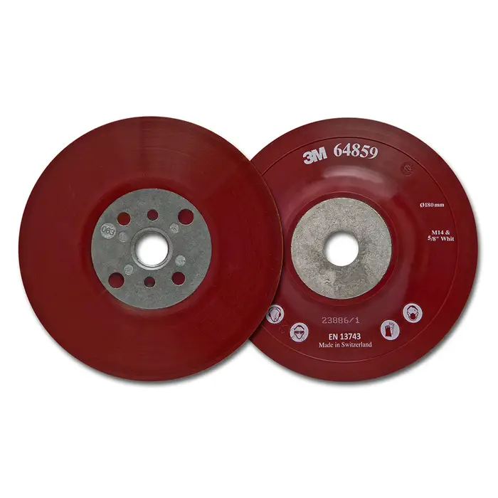3M Hochleistungsstützteller flach, rot, 180 mm, M14, flexibel