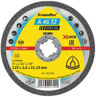 Klingspor - A 46 TZ Trennscheibe X-LOCK, 125 x 1,6 x 22,23 mm gerade