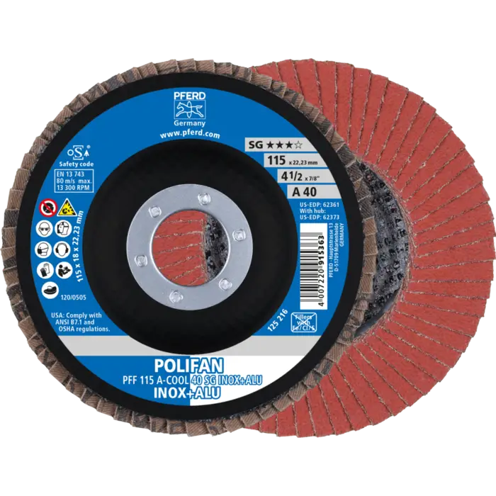 PFERD POLIFAN-Fächerscheiben PFF 115 A-COOL 40 SG INOX+ALU