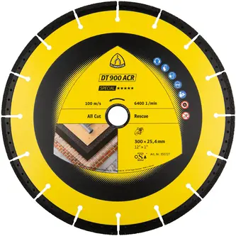 Klingspor - DT 900ACR Diamanttrennscheibe, 300 x 3,1 x 25,4 mm 20 Segmente 57 x 3,1 x 6 mm, VG - Vakuumgelötet