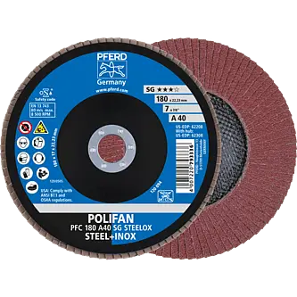 PFERD POLIFAN-Fächerscheiben PFC 180 A 40 SG STEELOX