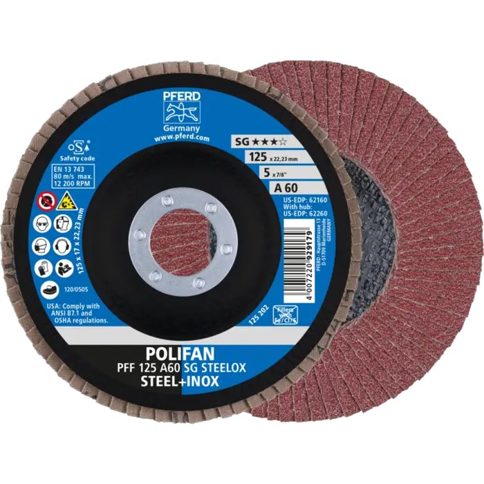 PFERD POLIFAN-Fächerscheiben PFF 125 A 60 SG STEELOX