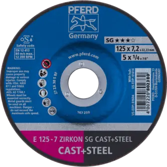 PFERD Schruppscheiben E 125-7 ZIRKON SG CAST+STEEL