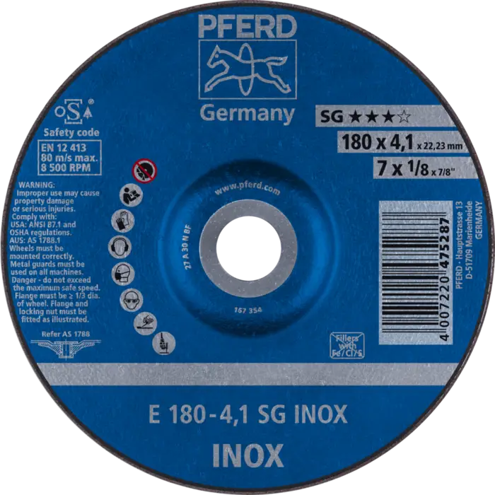 PFERD Schruppscheiben E 180-4,1 SG INOX