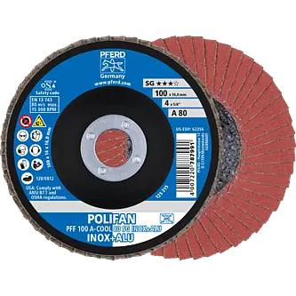 PFERD POLIFAN-Fächerscheiben PFF 100 A-COOL 80 SG INOX+ALU/16,0
