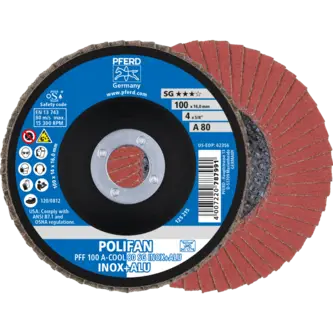 PFERD POLIFAN-Fächerscheiben PFF 100 A-COOL 80 SG INOX+ALU/16,0