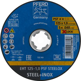 PFERD Trennscheiben EHT 125-1,0 PSF STEELOX/X-LOCK (10)