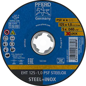 PFERD Trennscheiben EHT 125-1,0 PSF STEELOX/X-LOCK (10)