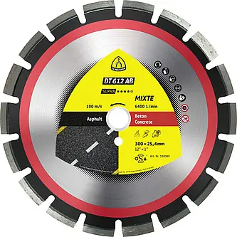 Klingspor - DT 612 AB Diamanttrennscheibe, 450 x 3,7 x 25,4 mm 28 Segmente 40 x 3,7 x 10 mm, Weitverzahnt