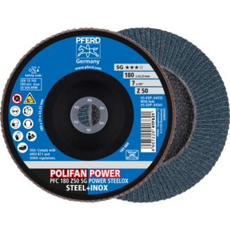 PFERD POLIFAN-Fächerscheiben PFC 180 Z50 SG POWER STEELOX