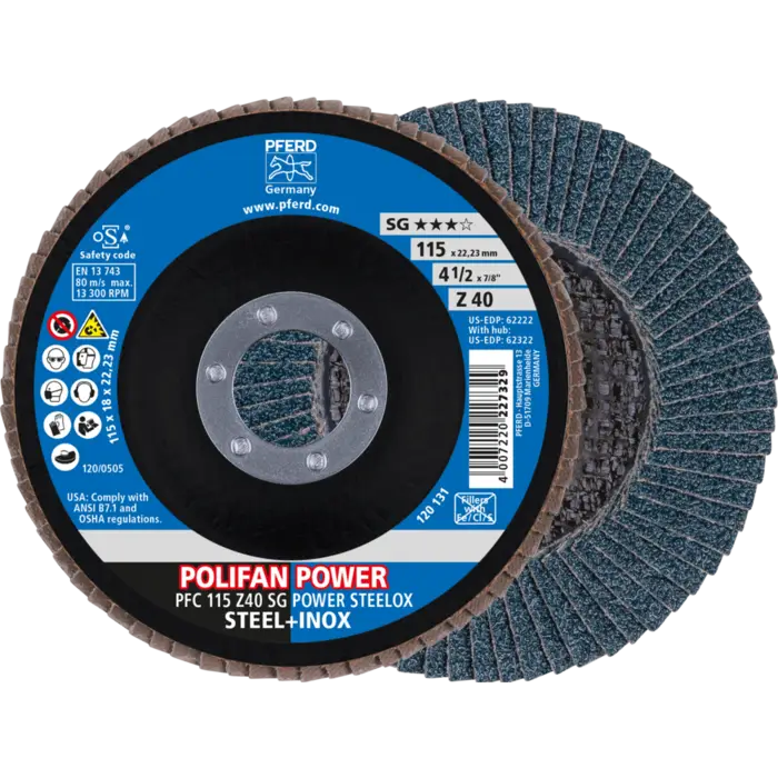PFERD POLIFAN-Fächerscheiben PFC 115 Z 40 SG POWER STEELOX