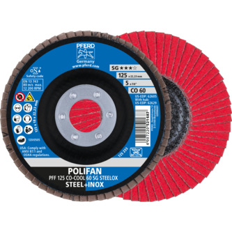 PFERD POLIFAN-Fächerscheiben PFF 125 CO-COOL 60 SG STEELOX
