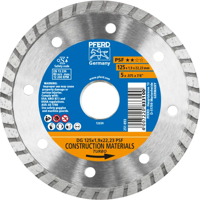 PFERD Diamantwerkzeuge für die Bauindustrie DG 125 x 1,9 x 22,23 PSF