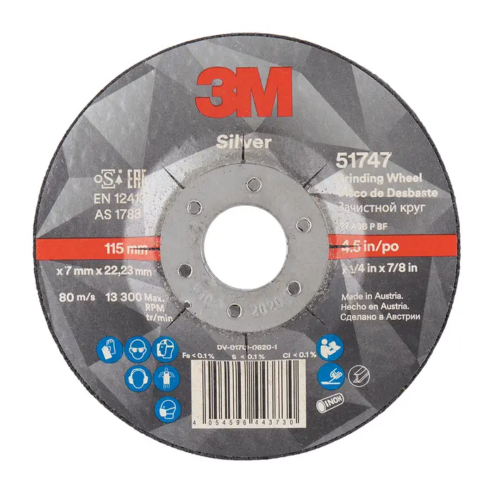 3M Silver Schruppscheibe, T27, 115 mm x 7 mm x 22 mm
