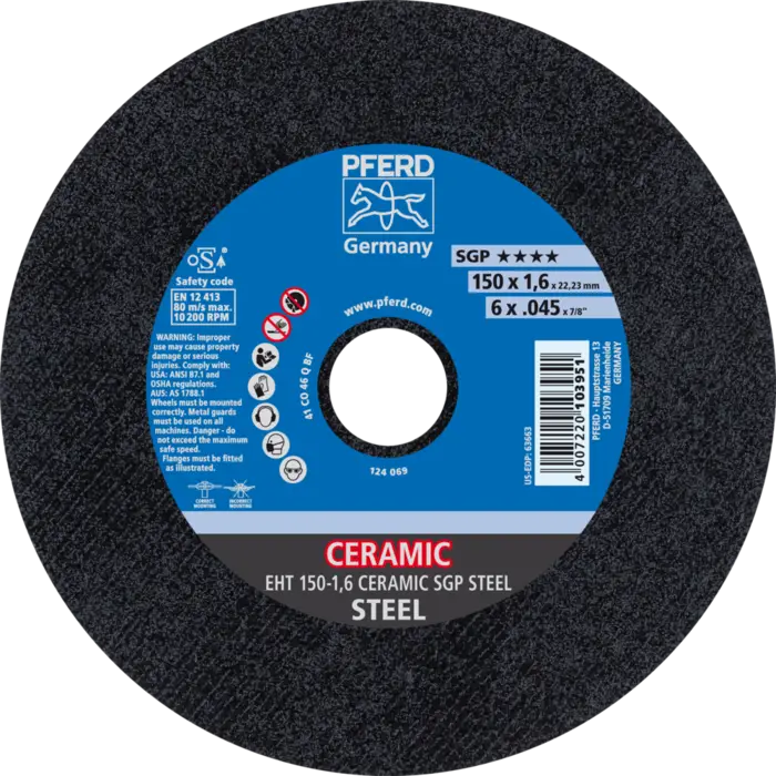 PFERD Trennscheiben EHT 150-1,6 CERAMIC SGP STEEL
