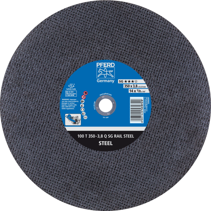 PFERD RAIL SG stat. Trennscheiben 100 T 350-3,8 Q SG RAIL STEEL/22,23