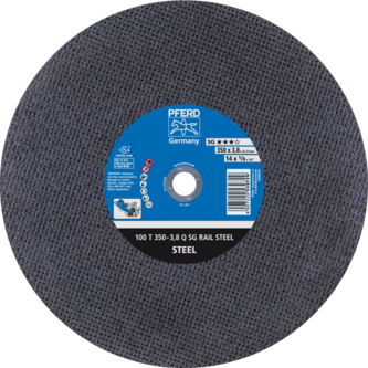 PFERD RAIL SG stat. Trennscheiben 100 T 350-3,8 Q SG RAIL STEEL/22,23