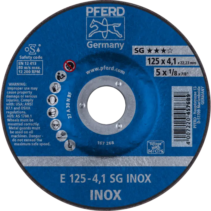 PFERD Schruppscheiben E 125-4,1 SG INOX