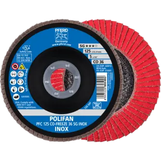 PFERD POLIFAN-Fächerscheiben PFC 125 CO-FREEZE 36 SG INOX