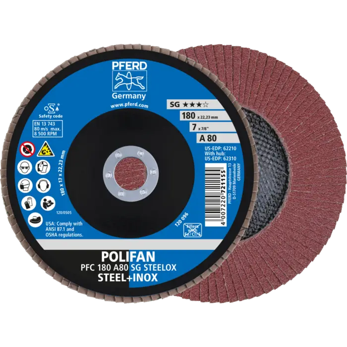 PFERD POLIFAN-Fächerscheiben PFC 180 A 80 SG STEELOX