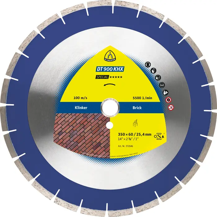 Klingspor - DT 900KHX Diamanttrennscheibe, 500 x 3,6 x 60 mm 36 Segmente 40 x 3,6 x 12 mm, Engverzahnt Reduzierring 25,4