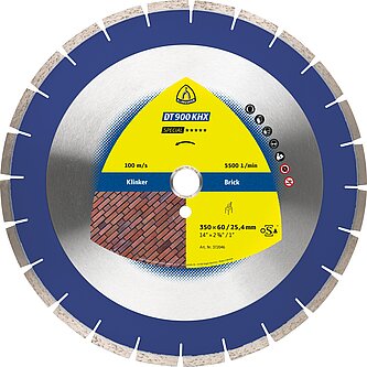 Klingspor - DT 900KHX Diamanttrennscheibe, 450 x 3,6 x 60 mm 30 Segmente 40 x 3,6 x 12 mm, Engverzahnt Reduzierring 25,4
