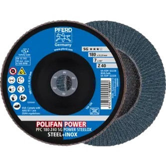 PFERD POLIFAN-Fächerscheiben PFC 180 Z 40 SG POWER STEELOX