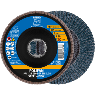 PFERD POLIFAN-Fächerscheiben PFC 125 Z 60 PSF STEELOX/X-LOCK