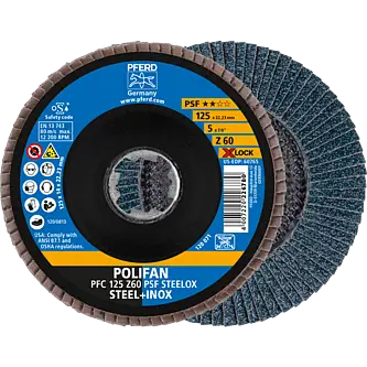 PFERD POLIFAN-Fächerscheiben PFC 125 Z 60 PSF STEELOX/X-LOCK
